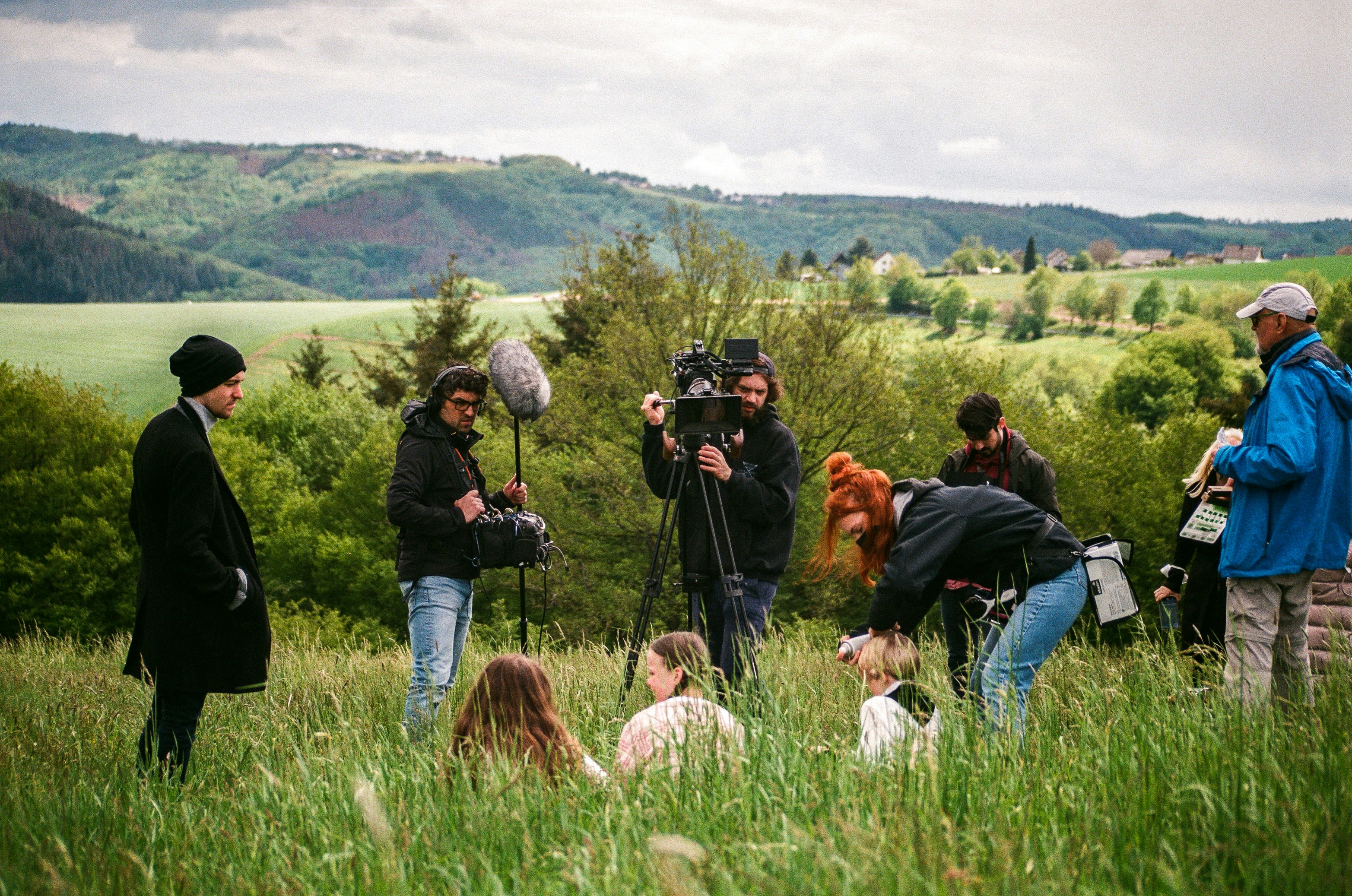 a group of people in a field
